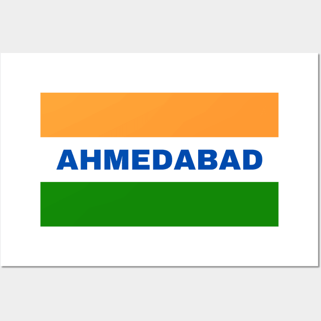 Ahmedabad City in Indian Flag Wall Art by aybe7elf